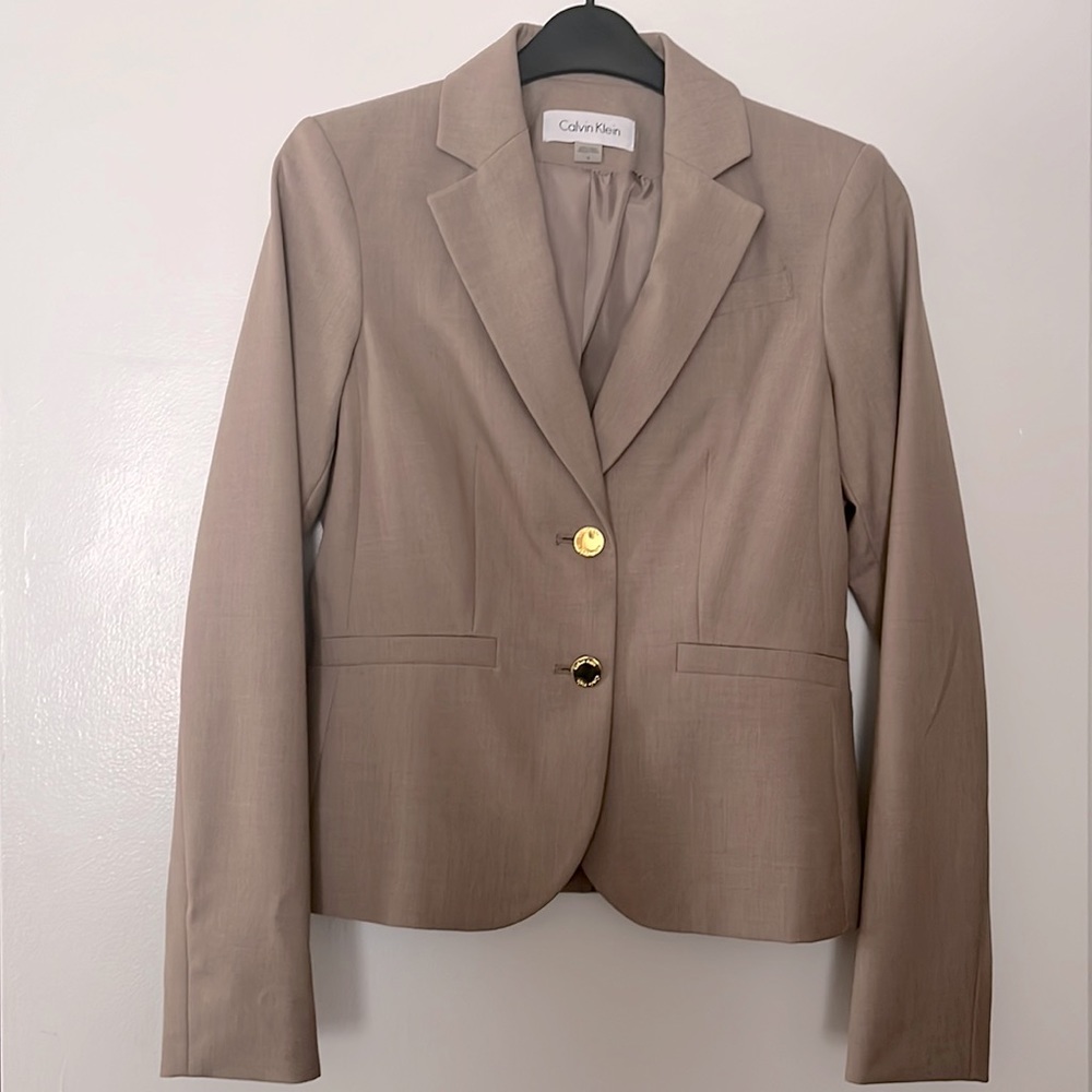 Calvin Klein taupe blazer size 0
